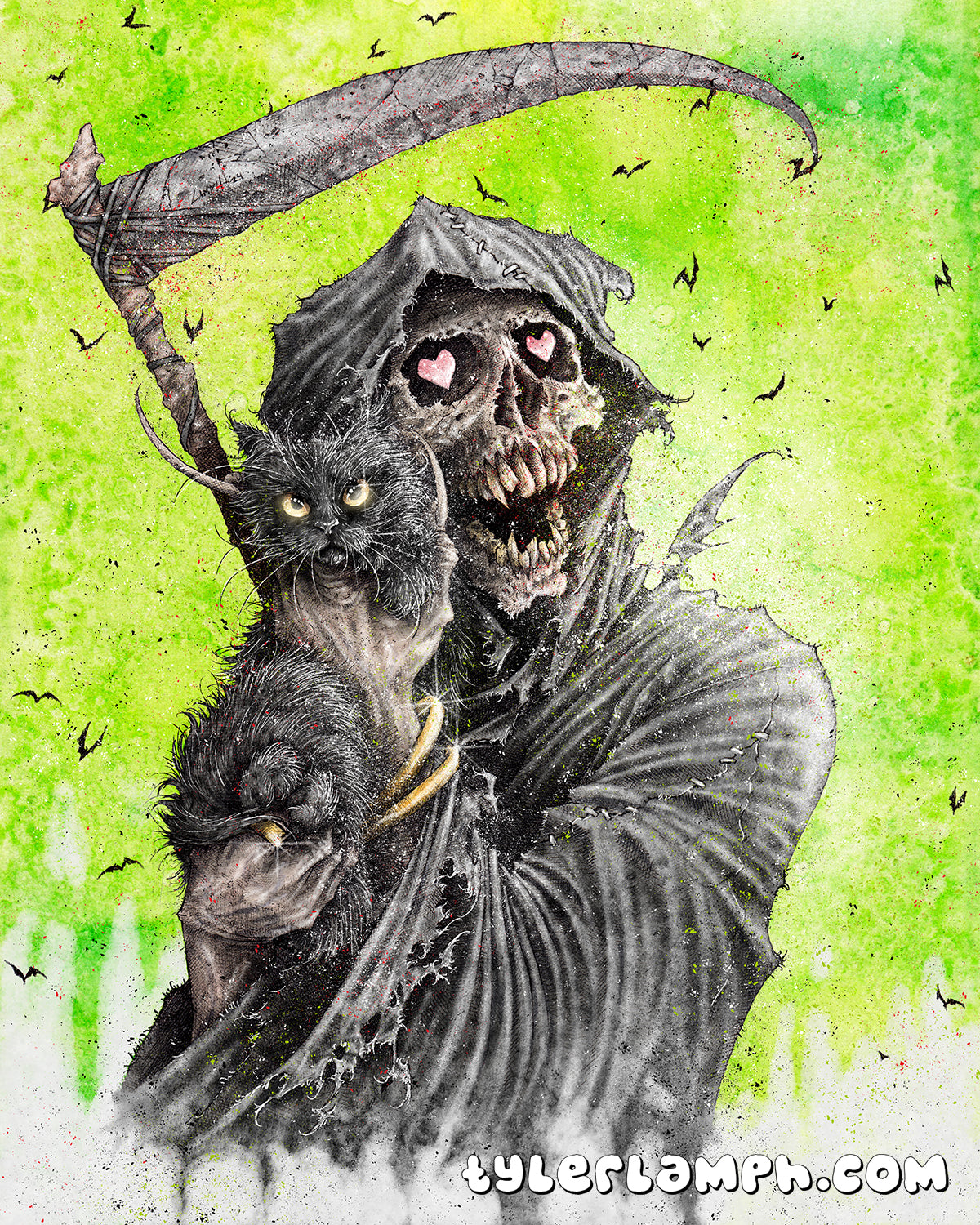 Kitty Cuddles Halloween Edition - 16"x20"