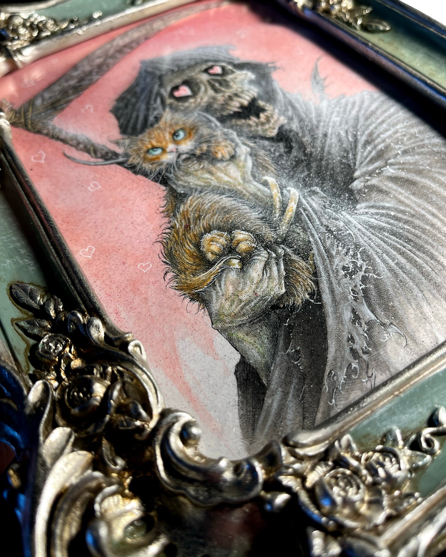 Kitty Cuddles - Framed Original Artwork