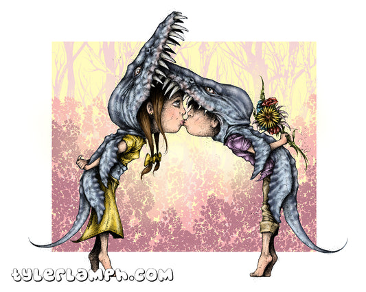 Another Kiss? Yes Pleasiosaur! - 16"x20"