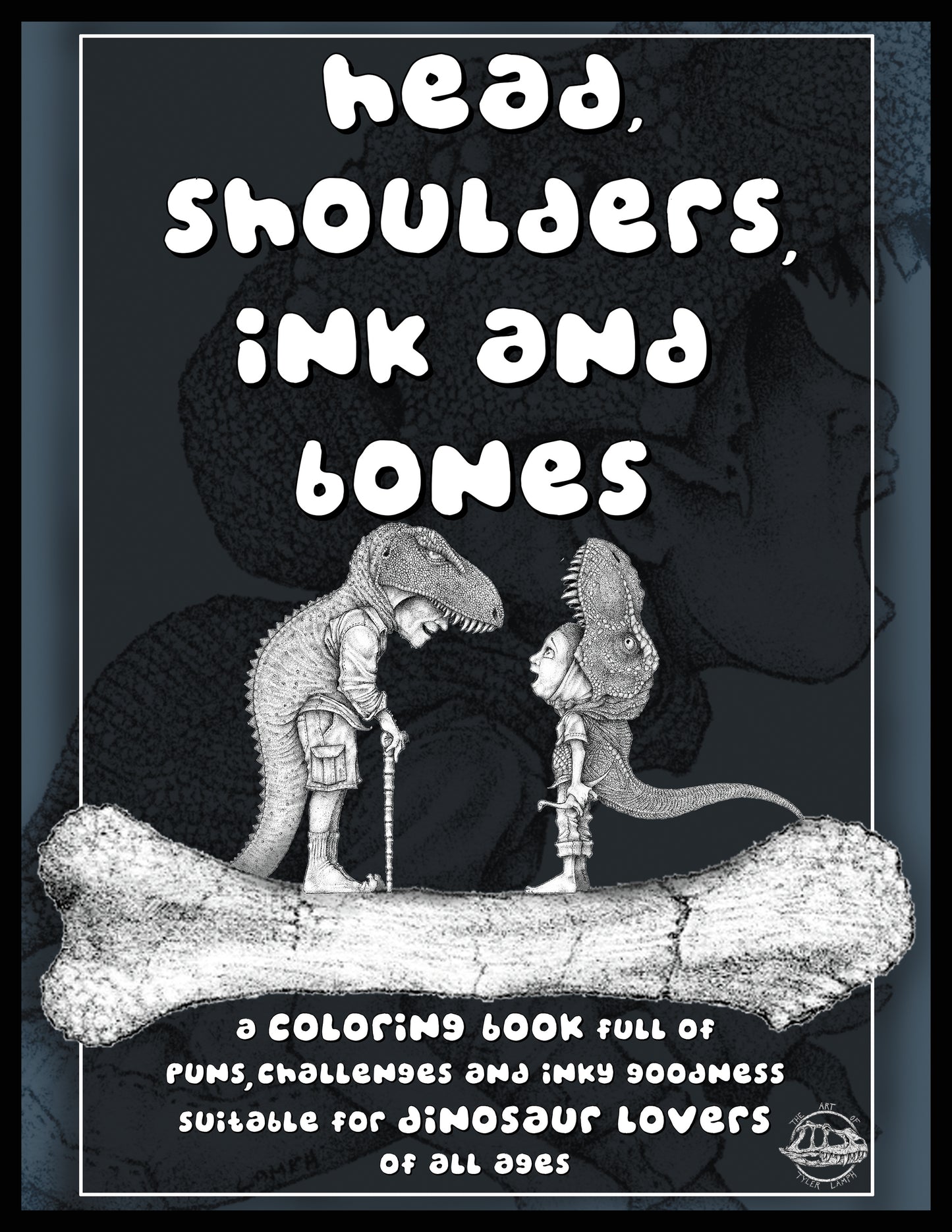 Head, Shoulders, Ink & Bones - Paperback Coloring Book