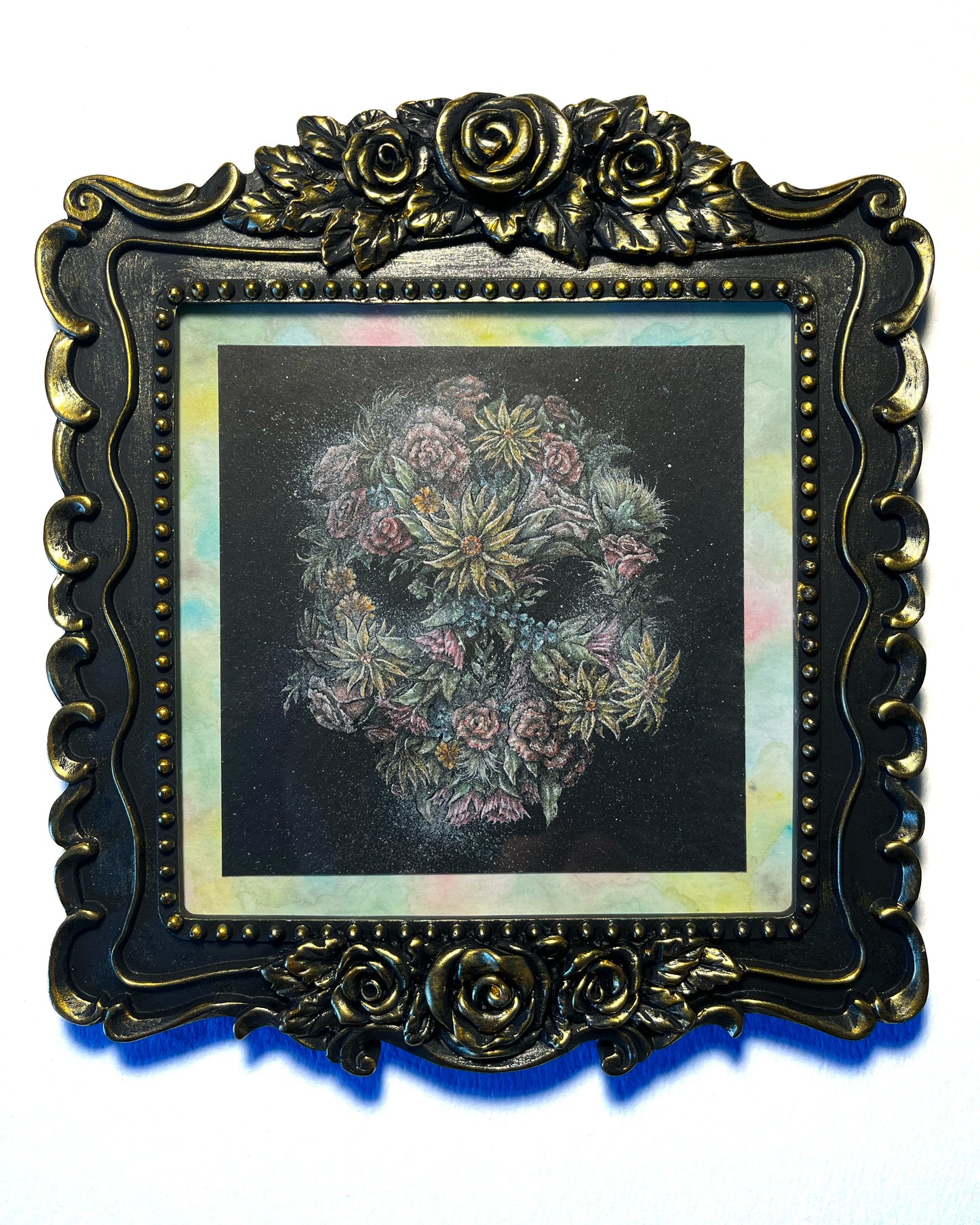 Botanical Skull - Framed Original Artwork