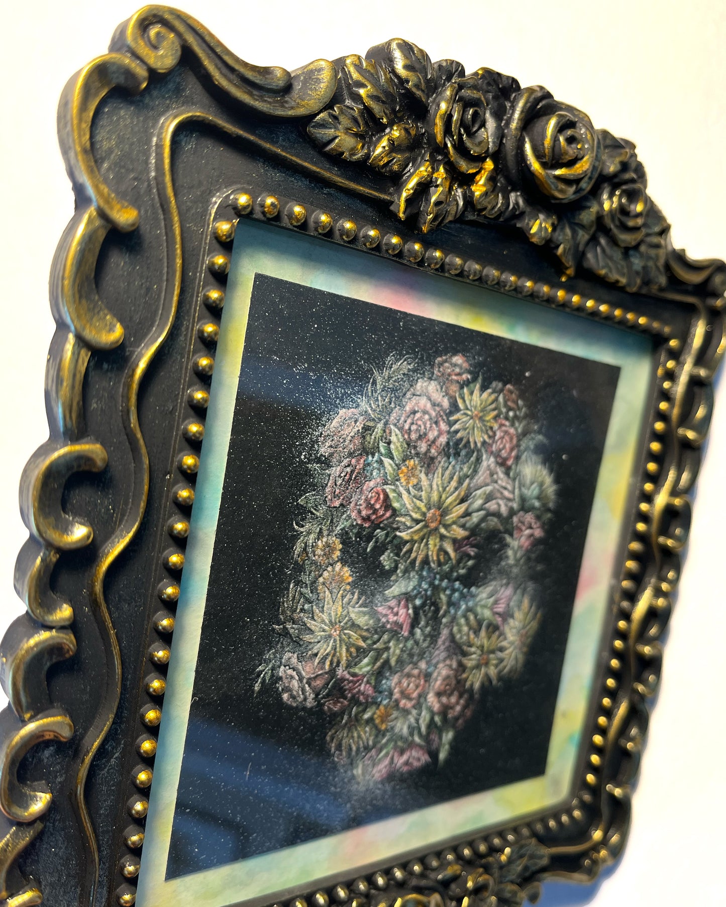 Botanical Skull - Framed Original Artwork